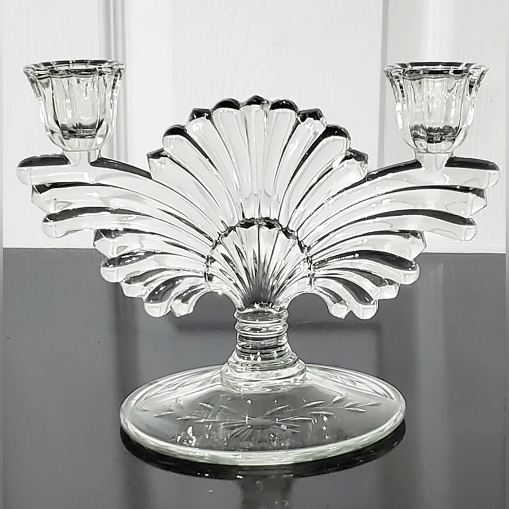 (2) 1930s "Pattern 221-2/Maya"  2 Light Candlesticks ✨️by Paden City Glass EUC - Picture 4 of 9